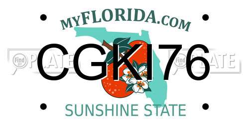 CGKI76 Florida License Plate