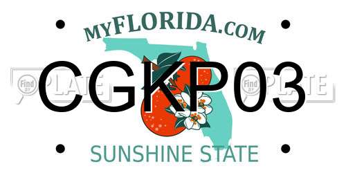 CGKP03 Florida License Plate