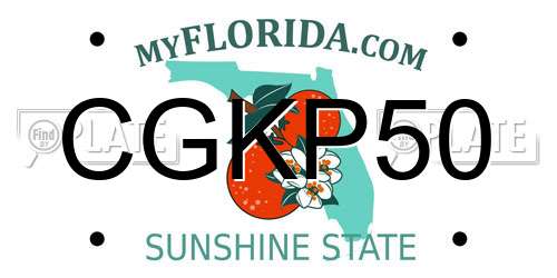 CGKP50 Florida License Plate