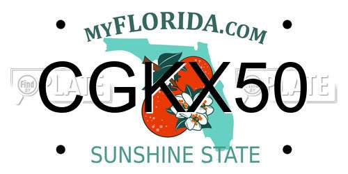 CGKX50 Florida License Plate