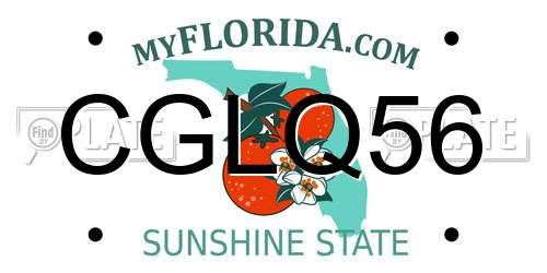CGLQ56 Florida License Plate