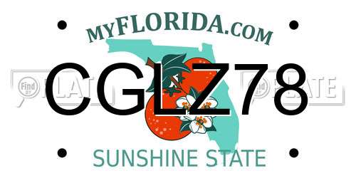 CGLZ78 Florida License Plate