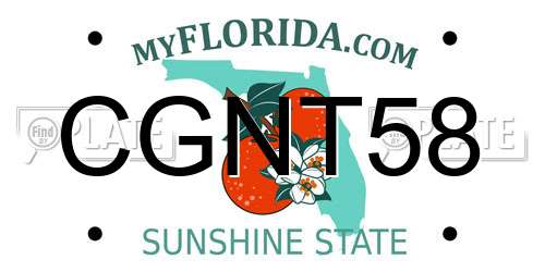 CGNT58 Florida License Plate