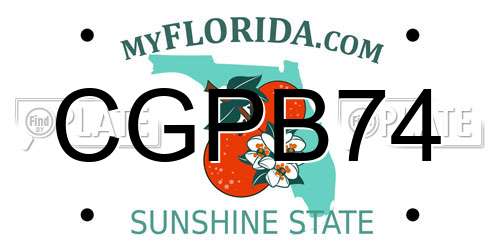 CGPB74 Florida License Plate