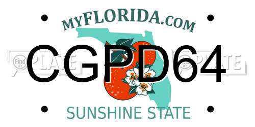 CGPD64 Florida License Plate