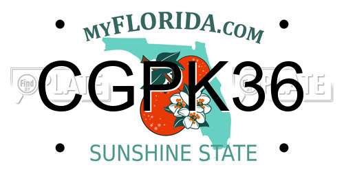 CGPK36 Florida License Plate