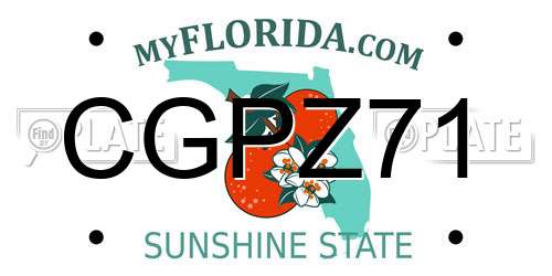 CGPZ71 Florida License Plate