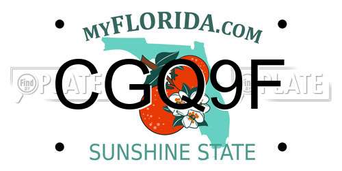 CGQ9F Florida License Plate
