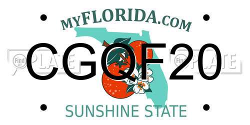 CGQF20 Florida License Plate
