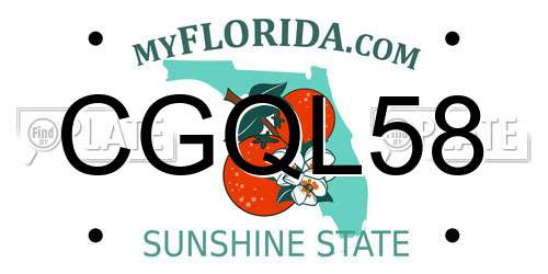 CGQL58 Florida License Plate