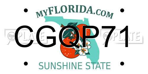 CGQP71 Florida License Plate