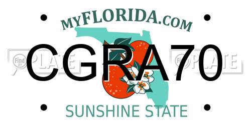 CGRA70 Florida License Plate