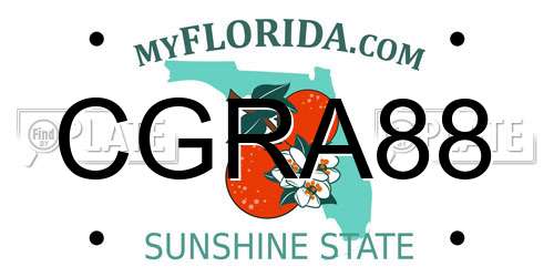 CGRA88 Florida License Plate