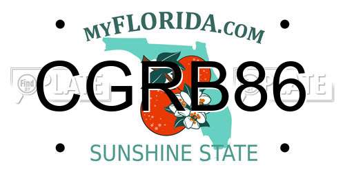 CGRB86 Florida License Plate