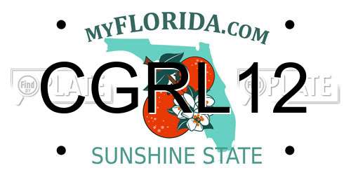 CGRL12 Florida License Plate