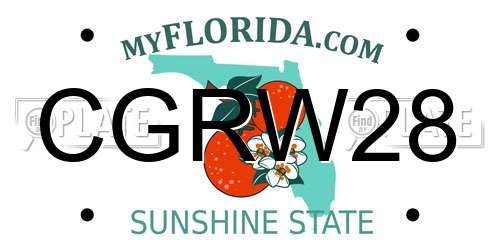 CGRW28 Florida License Plate