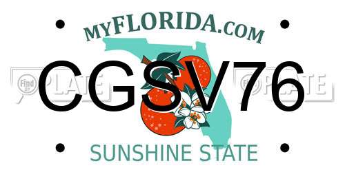 CGSV76 Florida License Plate