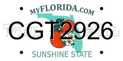 CGT2926 Florida License Plate