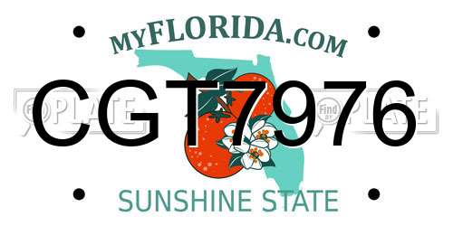 CGT7976 Florida License Plate