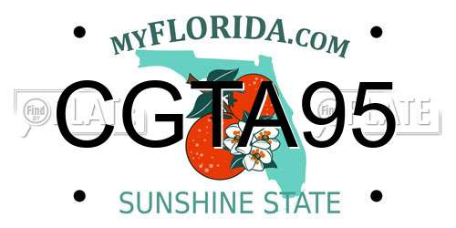 CGTA95 Florida License Plate