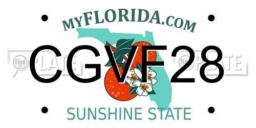 CGVF28 Florida License Plate