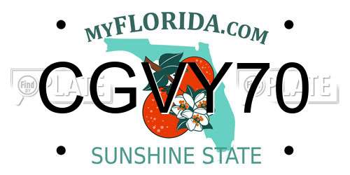 CGVY70 Florida License Plate