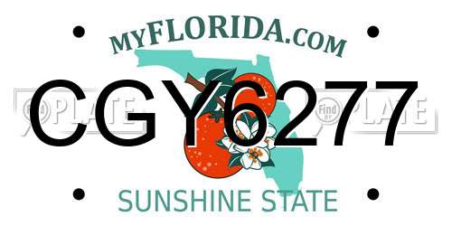 CGY6277 Florida License Plate
