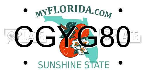 CGYG80 Florida License Plate