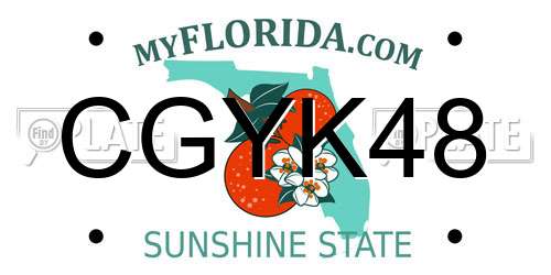 CGYK48 Florida License Plate