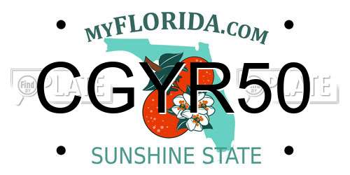 CGYR50 Florida License Plate