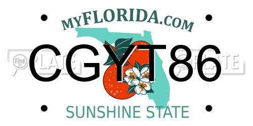 CGYT86 Florida License Plate