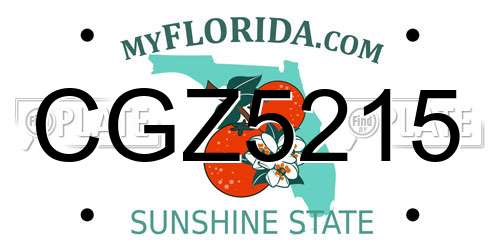 CGZ5215 Florida License Plate