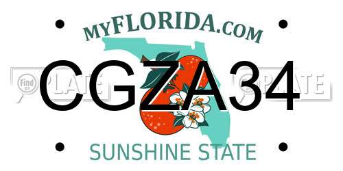 CGZA34 Florida License Plate