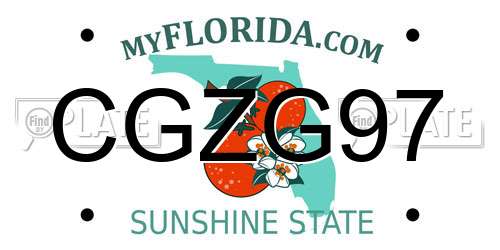 CGZG97 Florida License Plate