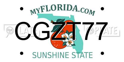 CGZT77 Florida License Plate