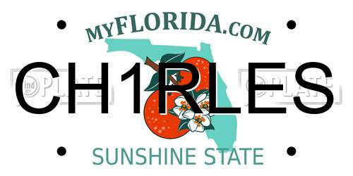 CH1RLES Florida License Plate