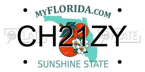 CH21ZY Florida License Plate