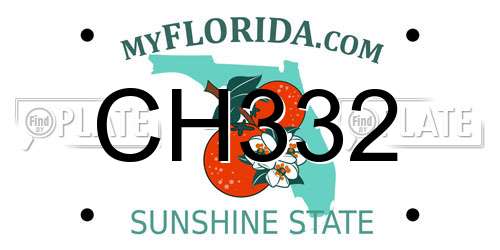 CH332 Florida License Plate
