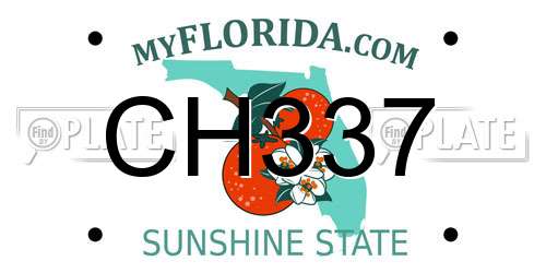 CH337 Florida License Plate