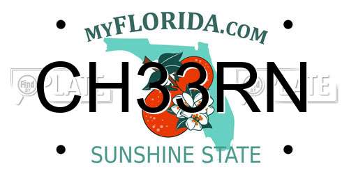 CH33RN Florida License Plate