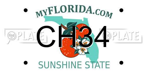 CH34 Florida License Plate