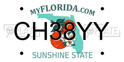CH38YY Florida License Plate