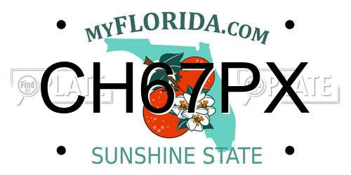 CH67PX Florida License Plate