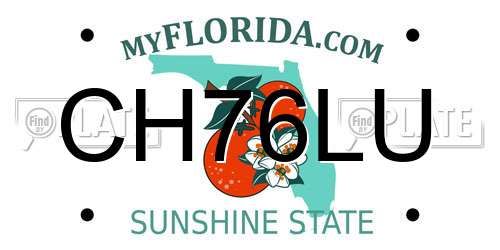 CH76LU Florida License Plate