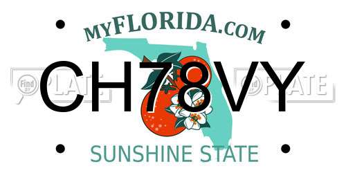 CH78VY Florida License Plate