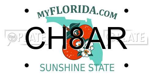 CH8AR Florida License Plate