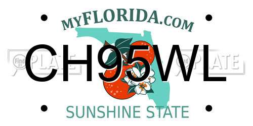 CH95WL Florida License Plate