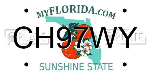 CH97WY Florida License Plate