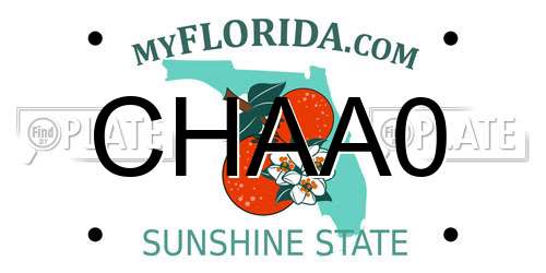 CHAA0 Florida License Plate