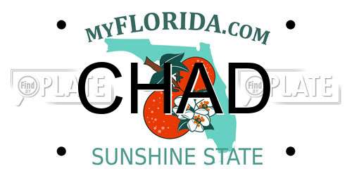 CHAD Florida License Plate